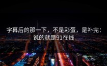 字幕后的那一下，不是彩蛋，是补完：说的就是91在线