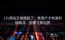 17c网站又被提起了：老用户才知道的绕路法，但要注意边界