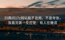 别再问17c网站能不能用，不是夸张，我看完第一反应是：有人在撒谎