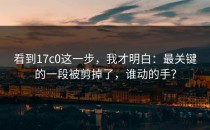 看到17c0这一步，我才明白：最关键的一段被剪掉了，谁动的手？