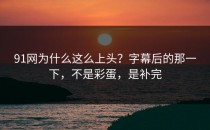 91网为什么这么上头？字幕后的那一下，不是彩蛋，是补完