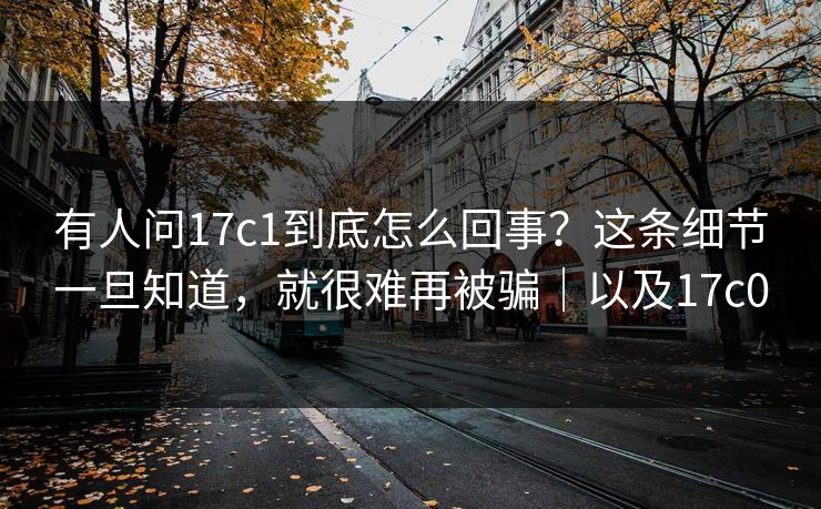 有人问17c1到底怎么回事？这条细节一旦知道，就很难再被骗｜以及17c0  第1张