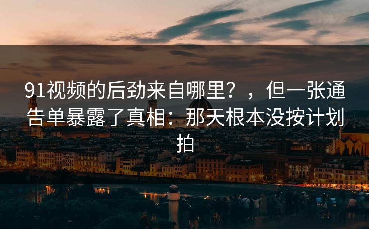 91视频的后劲来自哪里？，但一张通告单暴露了真相：那天根本没按计划拍  第1张